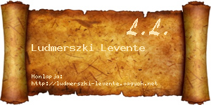 Ludmerszki Levente névjegykártya